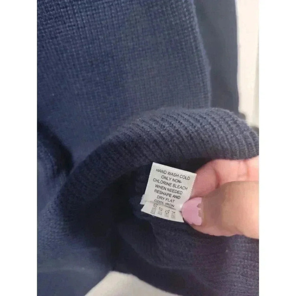 Banana Republic Men’s Navy‎ Blue Wool Blend Sweater Knit Business Size LARGE - Picture 6 of 8